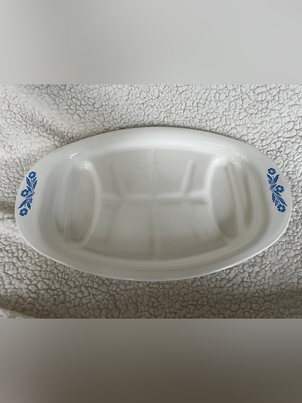 Vintage Corning Ware Blue Cornflower P-19 Meat Platter Broil Serve 10x16.5"